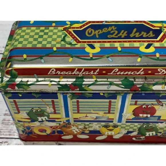 1996 M&M's Tins Christmas Village Series Toy Shop and Diner #3 & 4 - Picture 4 of 10